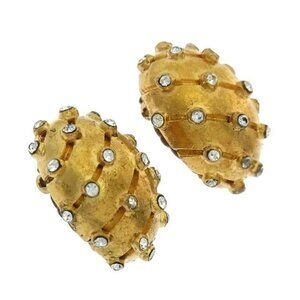 CHANEL Earring Gold x clear Women Authentic secondhand